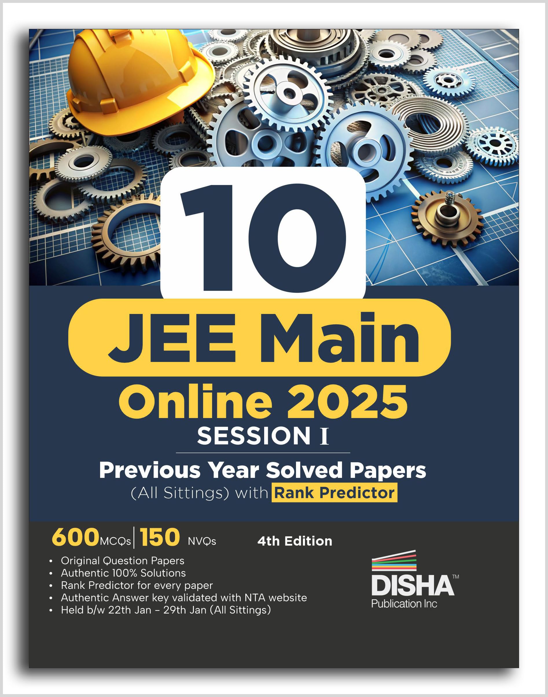 10 Jee Main Online 2025 Session I Previous Year Solved Papers (All Sittings) With Rank Predictor 4Th Edition | Pyqs For Physics,