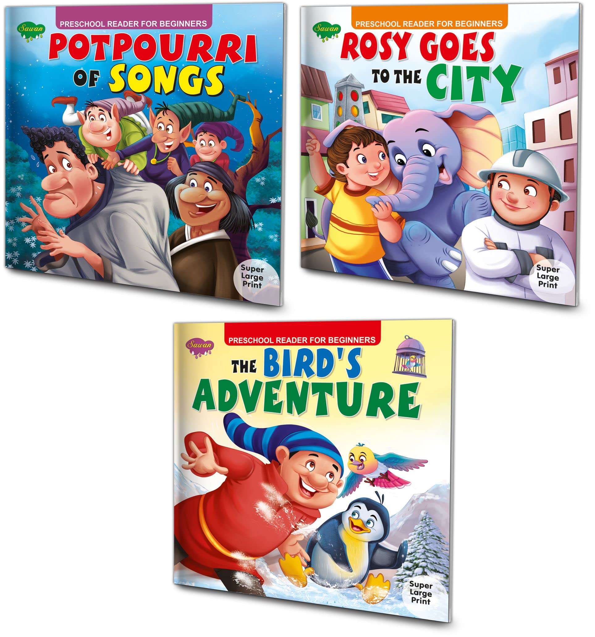Story Books For Beginners Pack Of 3 Books| Early Reader Series In Large Font (V2)