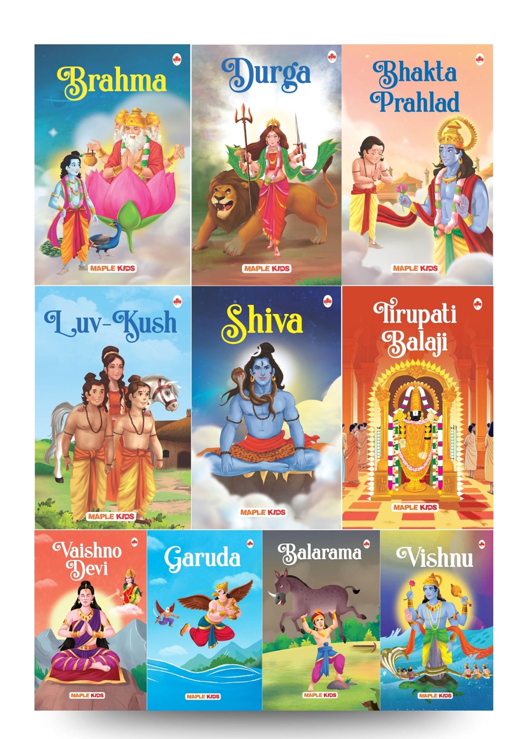 Story Books for Kids (Set of 10 Books)  Mythology Stories for Children  Brahma, Durga, Bhakta Prahlad, LuvKush, Shiva, Tirupa