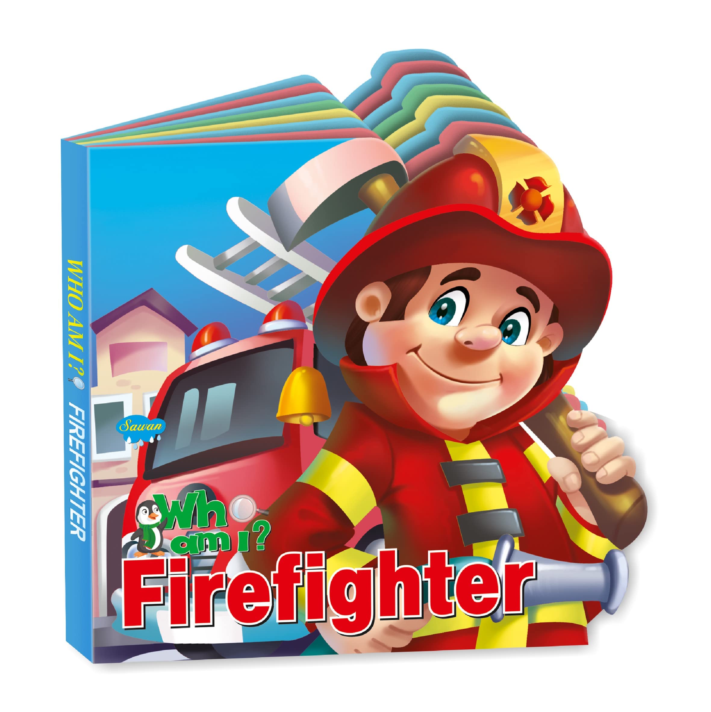 Sawan Presents Who Am I Firefighter | DieCut Shape BoardBook