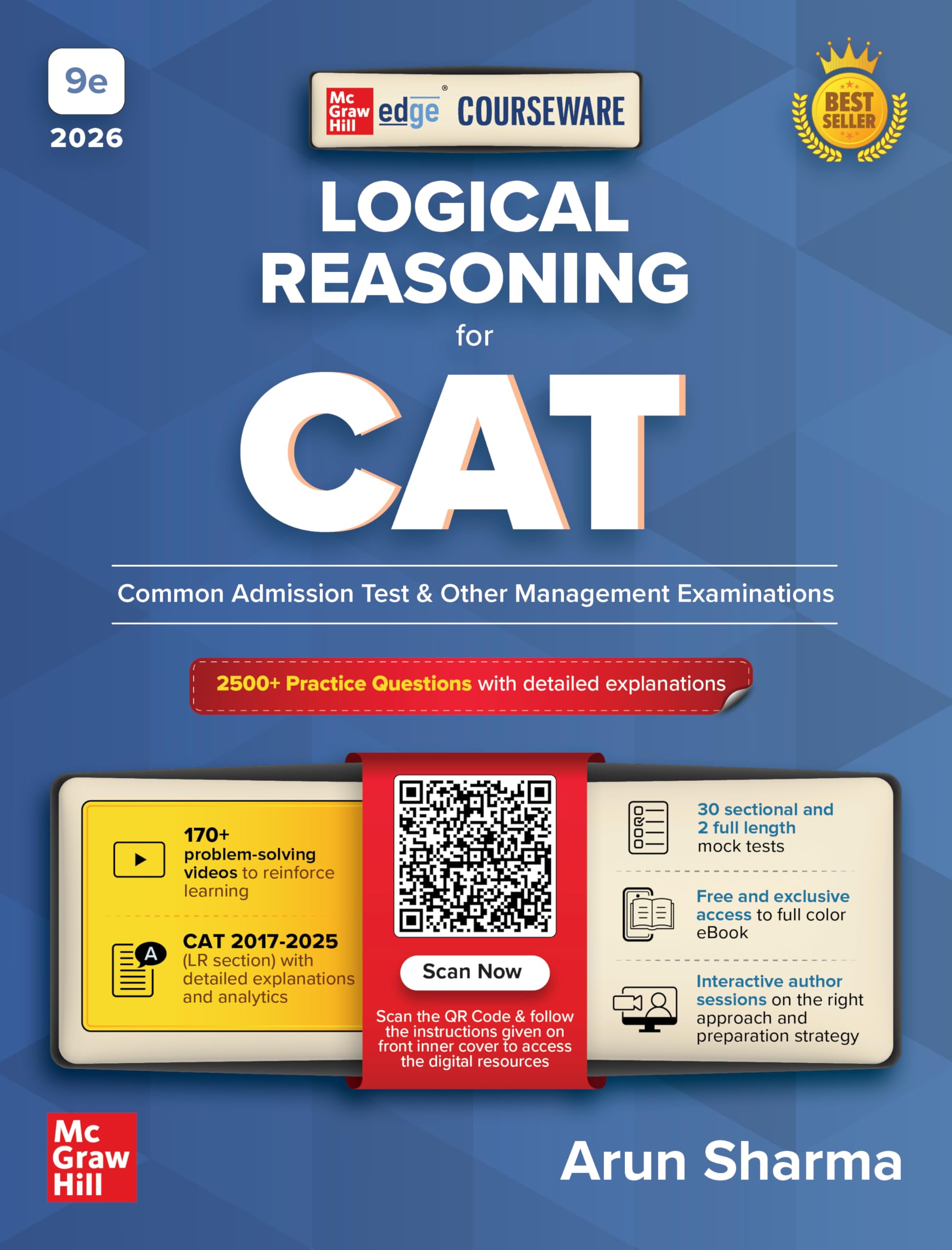 Courseware on Logical Reasoning, 9e for CAT 2026 by Arun Sharma | Solved PYQs (201725) | 170+ Problem Solving Videos | 2500+ Pr