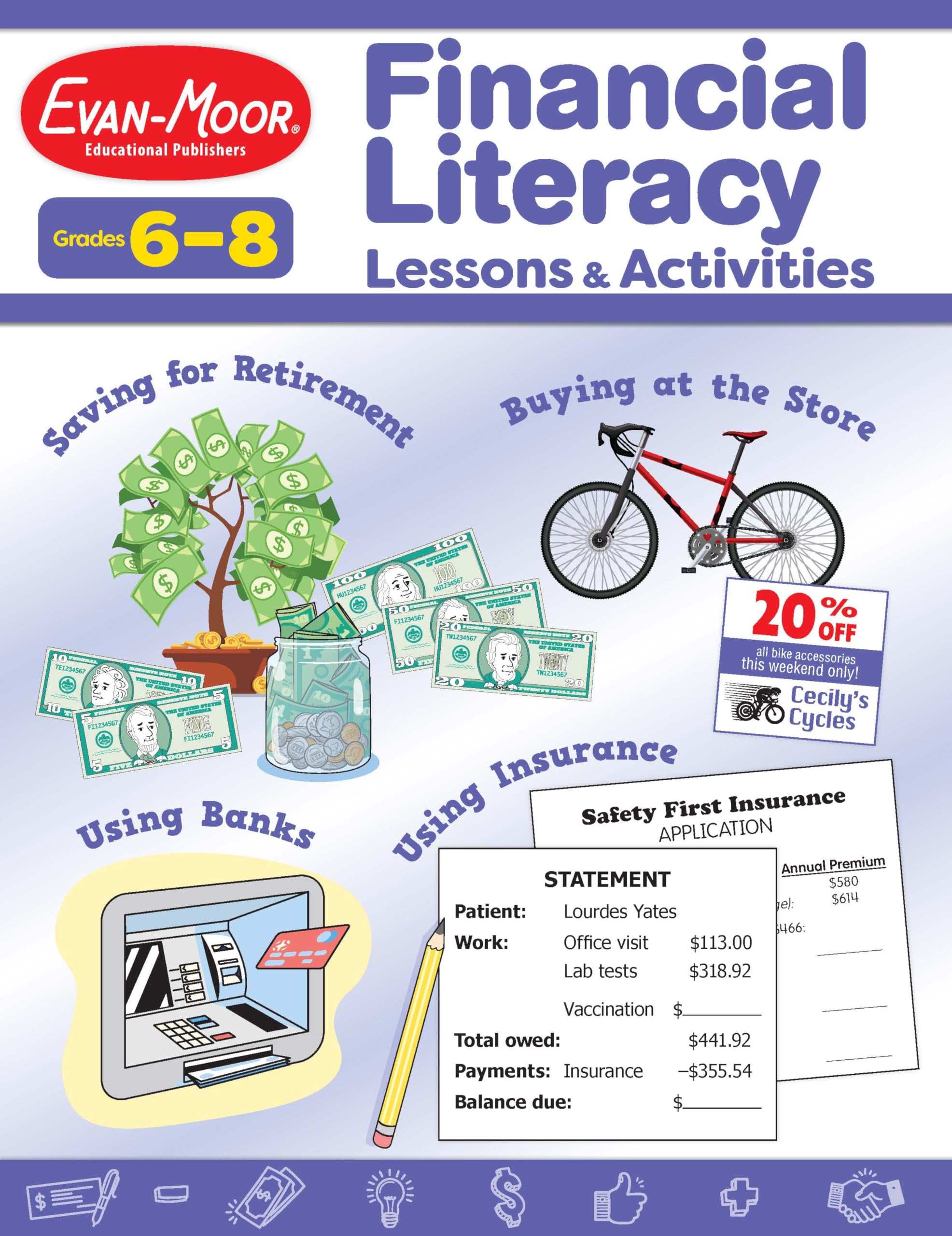 Financial Literacy Lessons and Activities for Grade 6 Teachers Resource Book, Reproducible Worksheets, Homeschool Resources, Cla