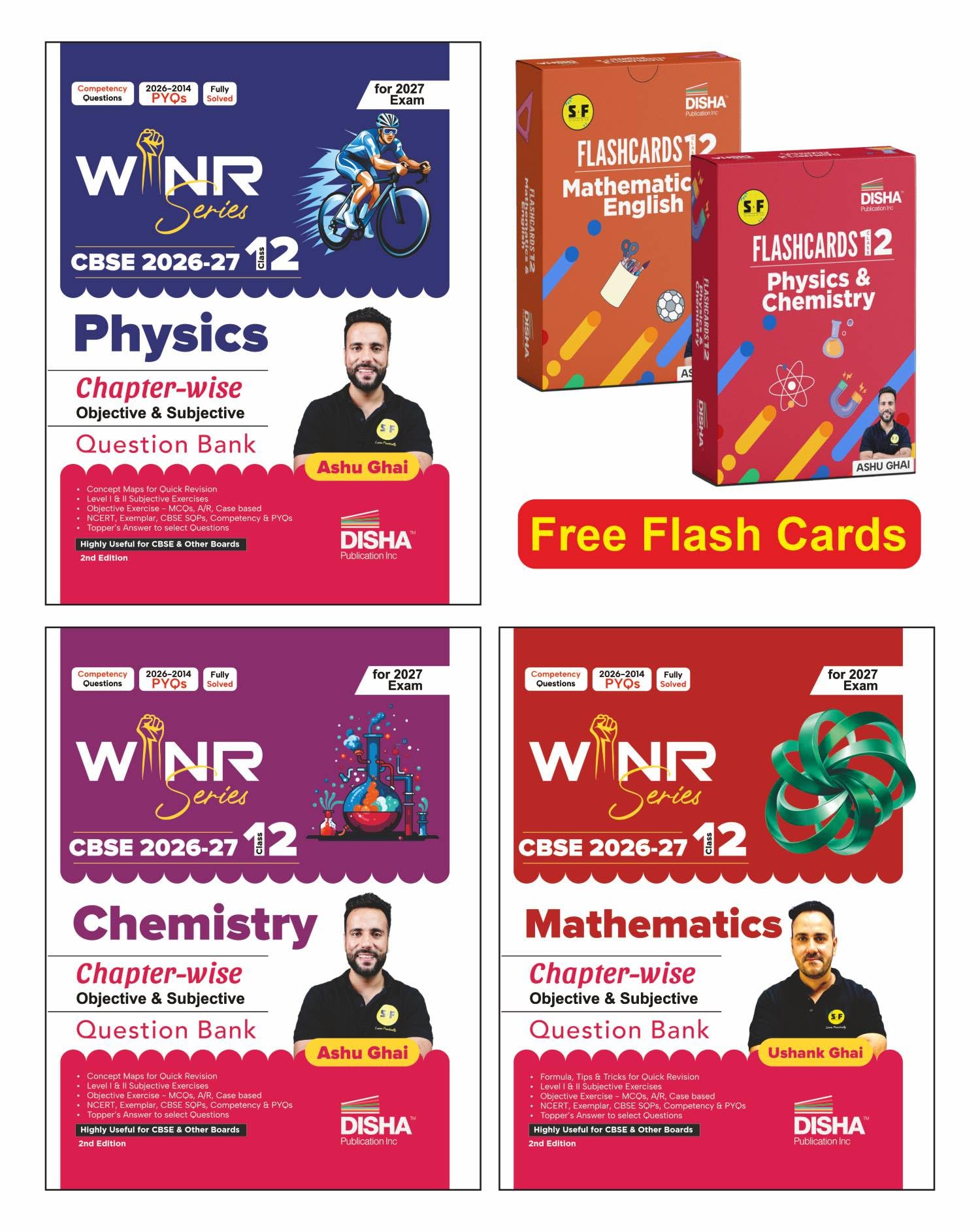 Combo (3 Books) WINR Series CBSE 202627 Class 12 Physics, Chemistry & Mathematics Chapterwise Objective & Subjective Question 
