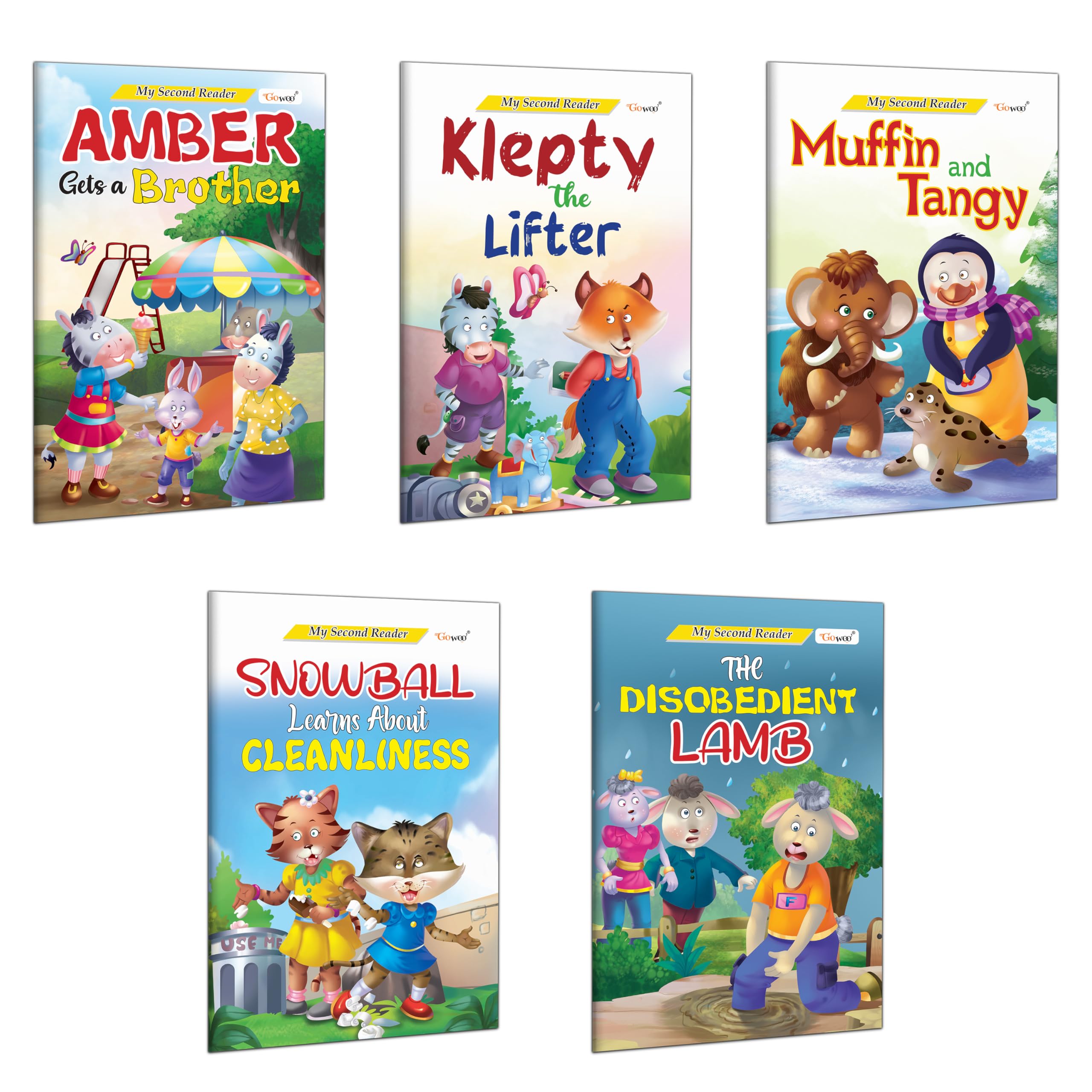 Learning Storybooks for Kids :Klepty the Lifter, Muffin & Tangy, Snowball Learns About Cleanliness, The Disobedient Lamb and Amb