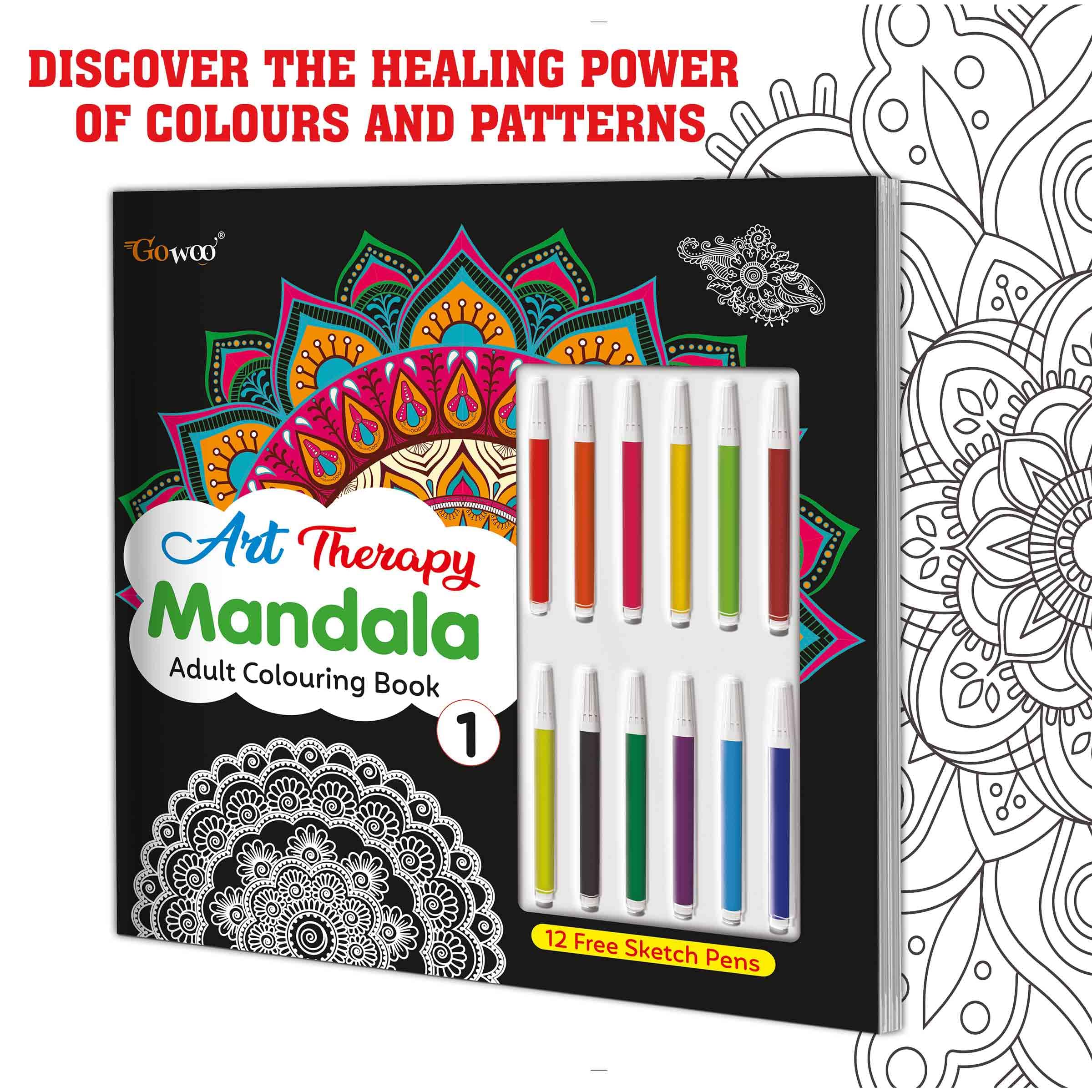 Art Therapy Mandala Adult Colouring Book 1 : Creative coloring for adults, Mandala art therapy book, Coloring book with tearout