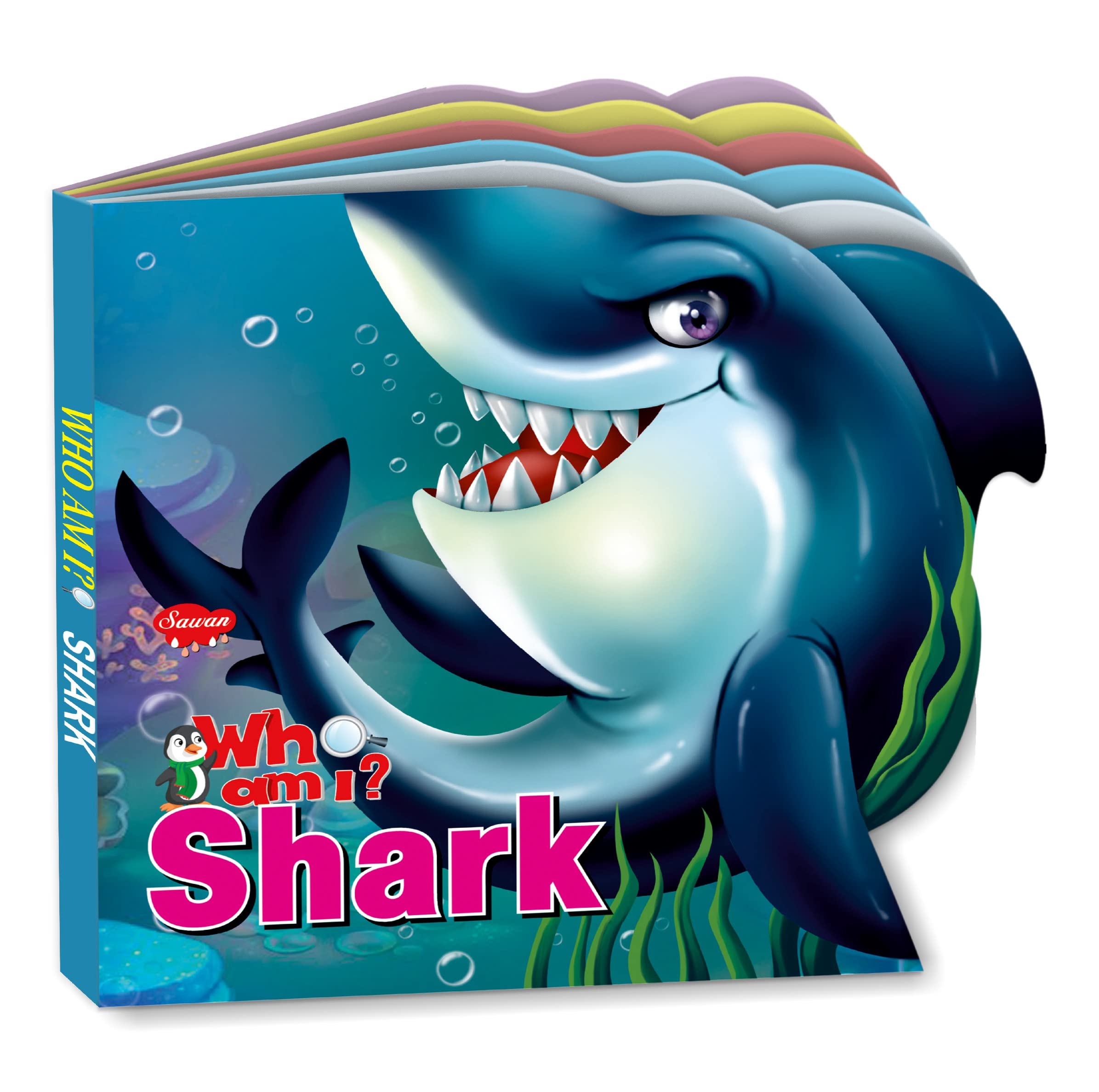 Sawan Presents Who Am I Shark | DieCut Shape BoardBook
