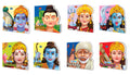 Pack of 8 Die cut board book for kids : Lakshmi, Saraswati, Vishnu, Rama, Kali, Durga, Sai Baba and Buddha | I love series | Sto