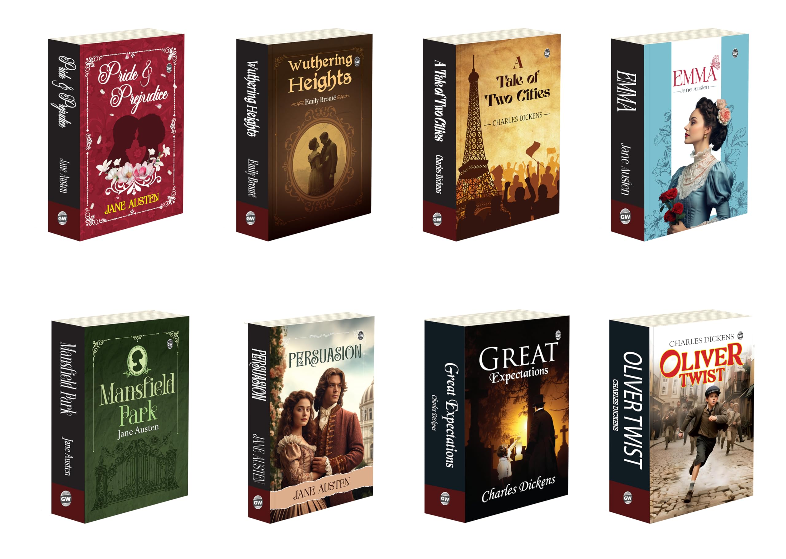 Mansfield Park, Persuasion, Emma, A Tale of Two Cities and more : Jane Austen Classics Collection, world famous classic novels,
