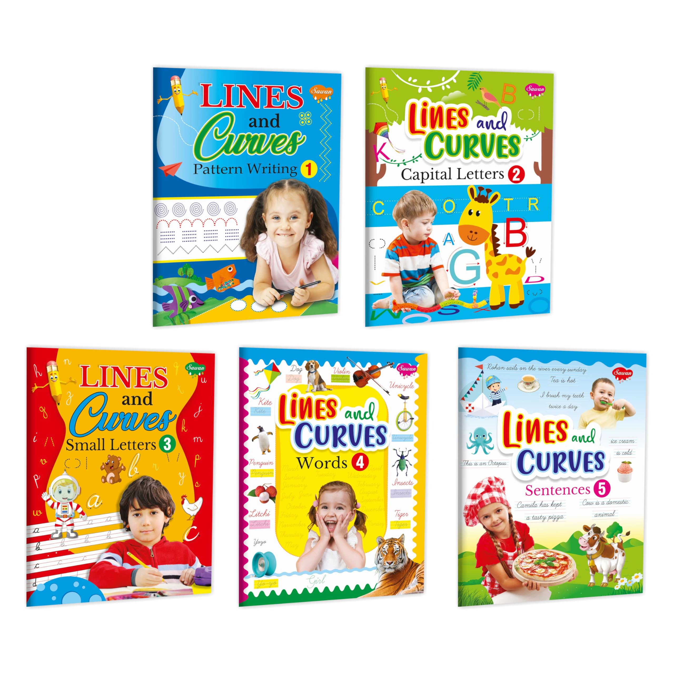 My First Super Pack Of Pencil Control And Patterns: A Set Of 5 Interactive Activity Books To Practice Writing | Super Jumbo Comb