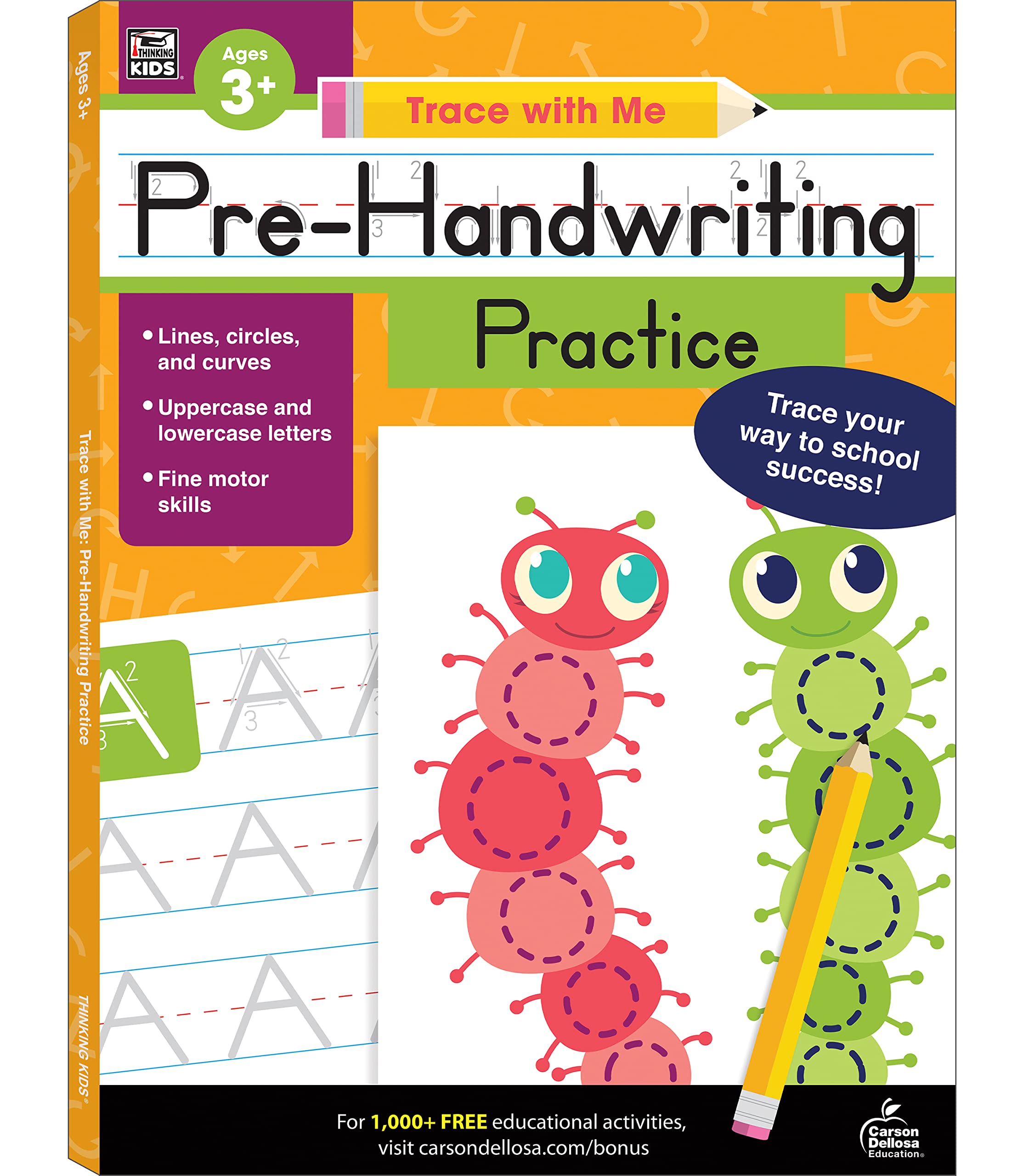 Carson Dellosa Trace With Me: Letter Tracing for Kids Ages 35, ABC Letter Tracing & Handwriting Practice Workbook for Kids PreK