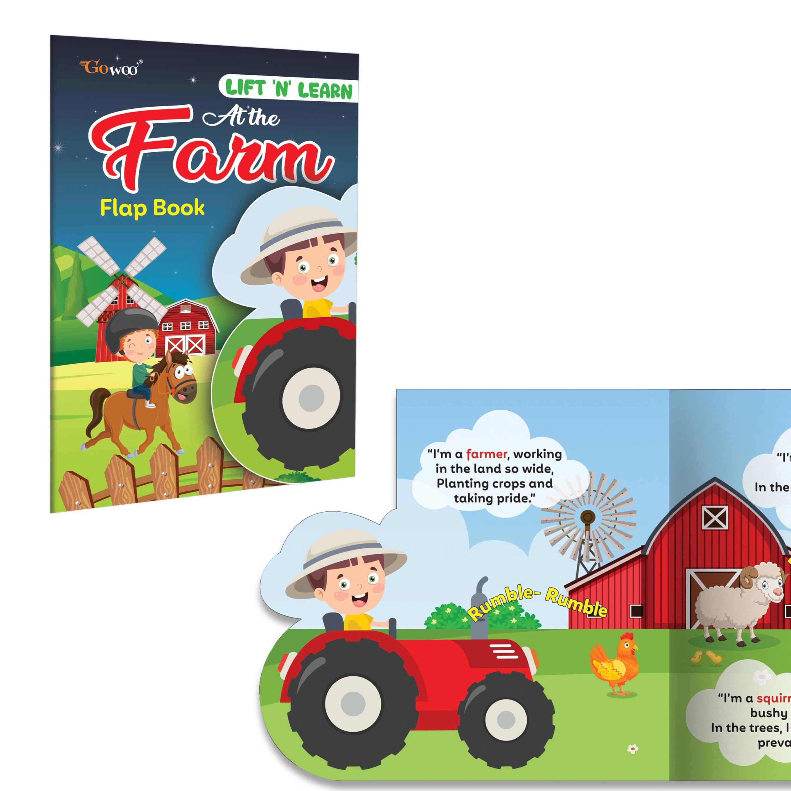 At the Farm Flap Book: Interactive LifttheFlap Book, Explore Animal Friends and Farm Fun, joyful animal learning book, cute a