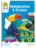 School Zone Multiplication & Division Workbook: 64 Pages, 3rd Grade, 4th Grade, Estimation, Word Problems, Remainders, Factors, 