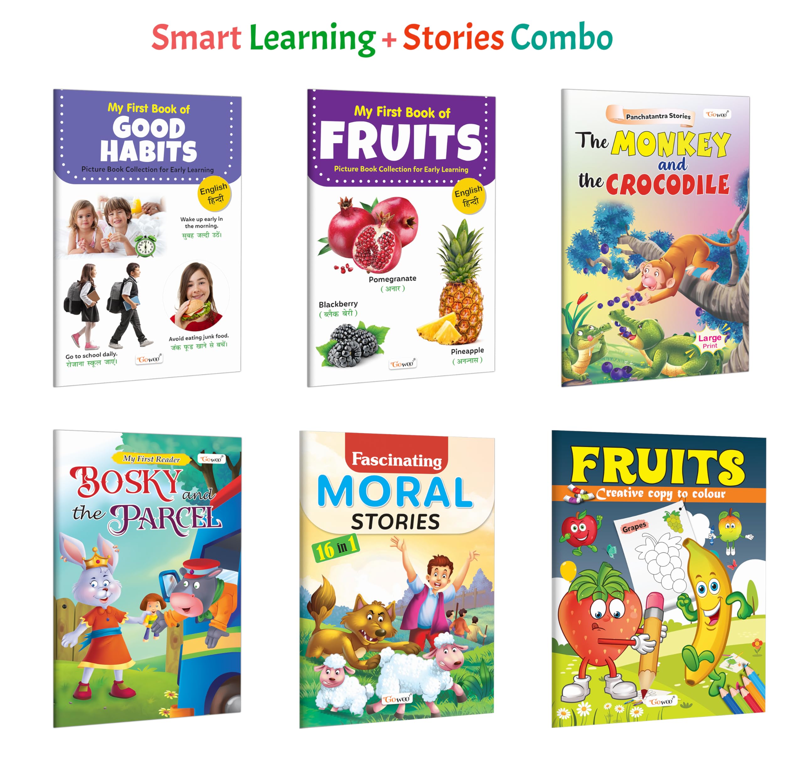 My First Book of  Good Habits, Fruits (ENGHINDI), Fascinating Moral Stories and more : Early learning bilingual books, moral 