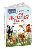 My First Big Picture Board Book Farm Animals & Pets: Childrens early learning picture book, Interactive board book for toddlers,