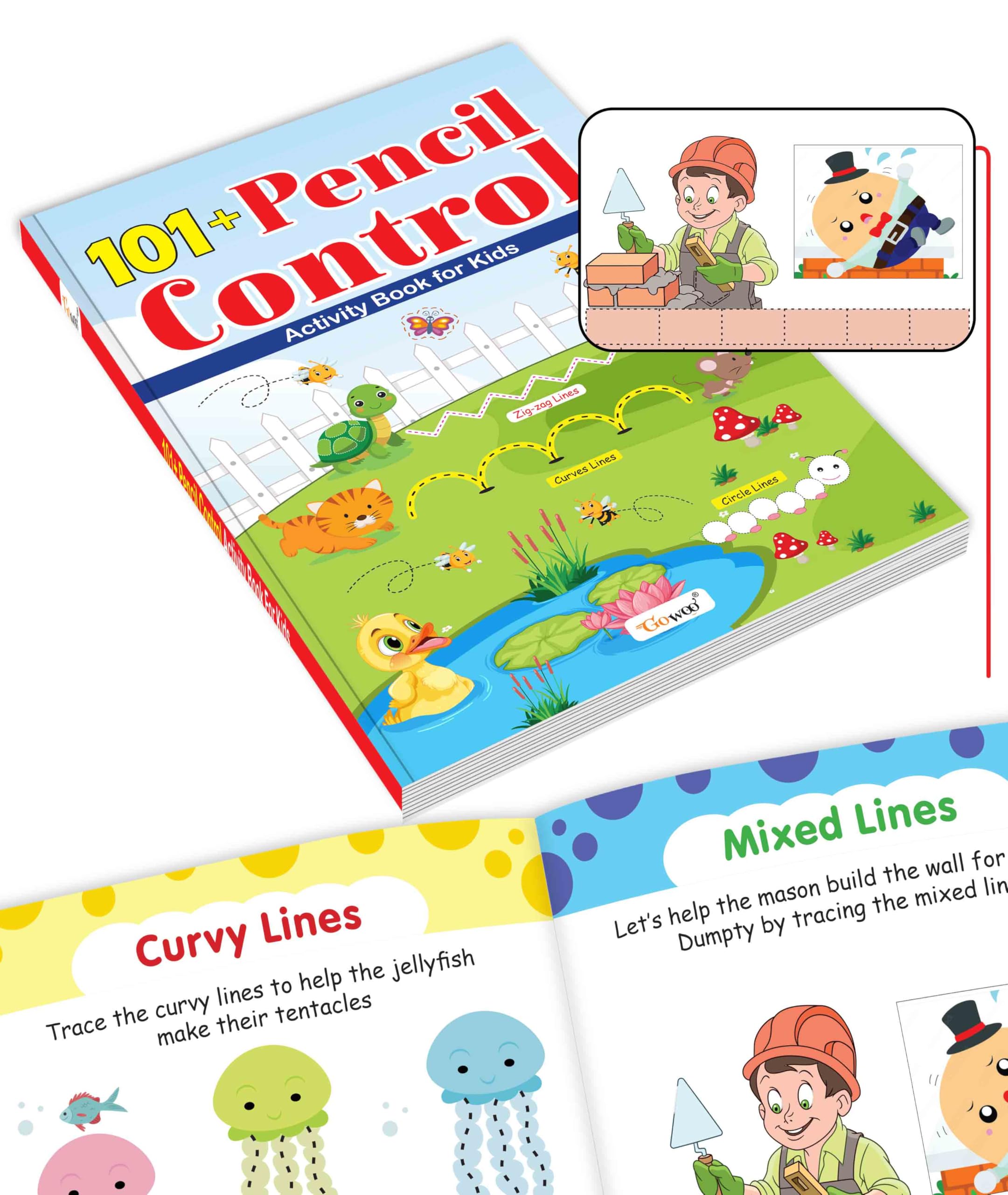 101+ Pencil Control Activity Book for Kids : Fun and Educational Workbook with Tracing Lines, Toddlers and Preschool learning bo