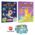 My first Dot to Dot Sticker & Colour Fun  Space and Dinosaurs with 10 Wax Crayons : Sticker and Coloring Fun, Educational Fun C