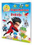 2 In 1 Copy To Colour Superheroes And Robots Colouring Book