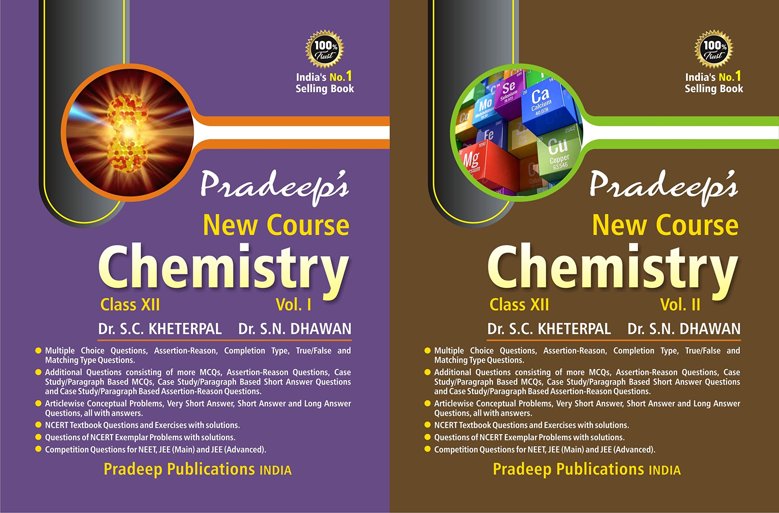 Pradeeps New Course Chemistry for Class 12 (Vol. 1 & 2) Examination 202223