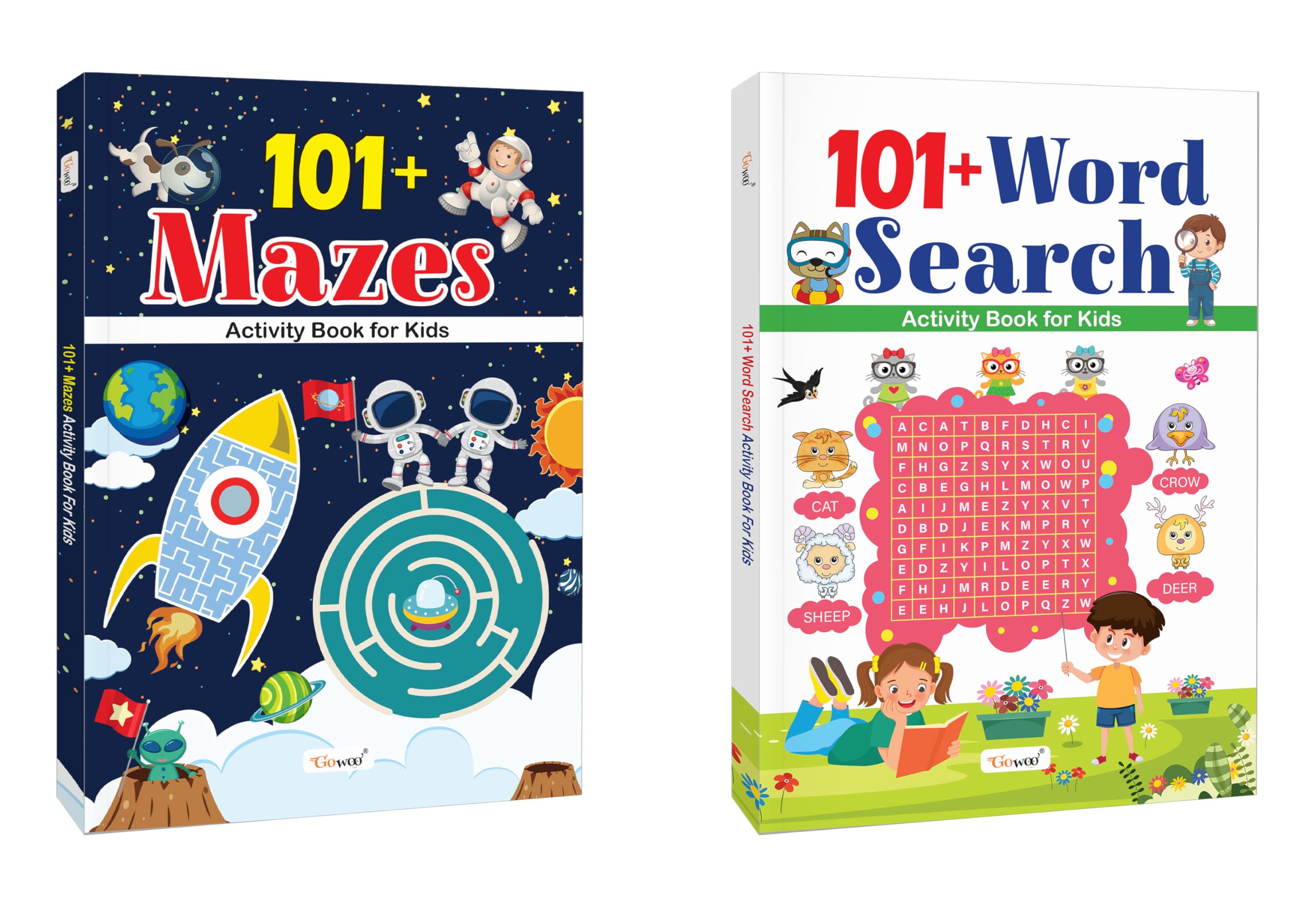 101+ Word Search and Mazes Activity Book for Kids : Kids Learning Workbook, Interactive Learning Book,BrainBoosting Activity Bo
