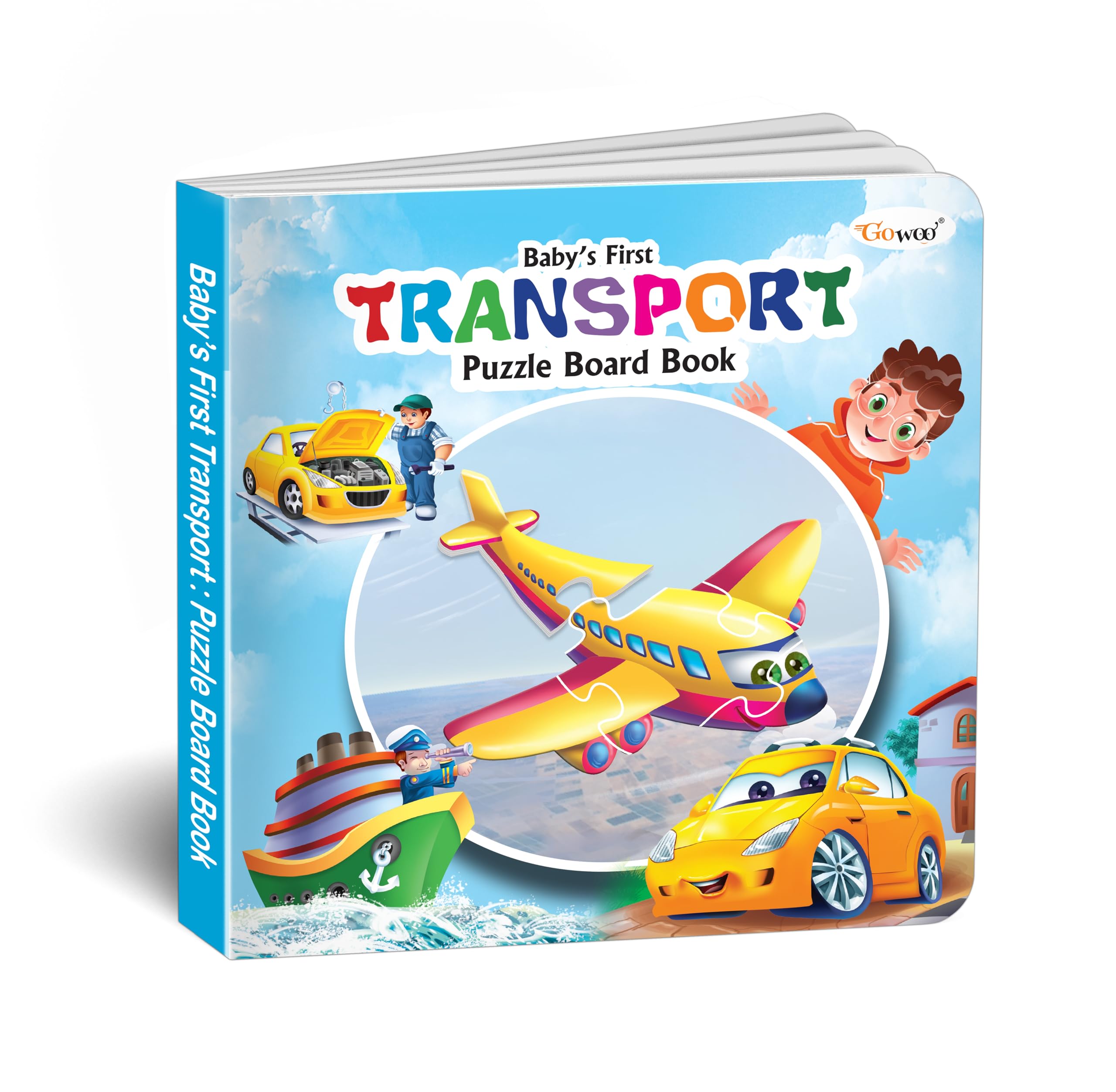 Babys First Transport Puzzle Board Book : Learning board book, SelfCorrecting Puzzle Book, Toddler educational book, Puzzle b