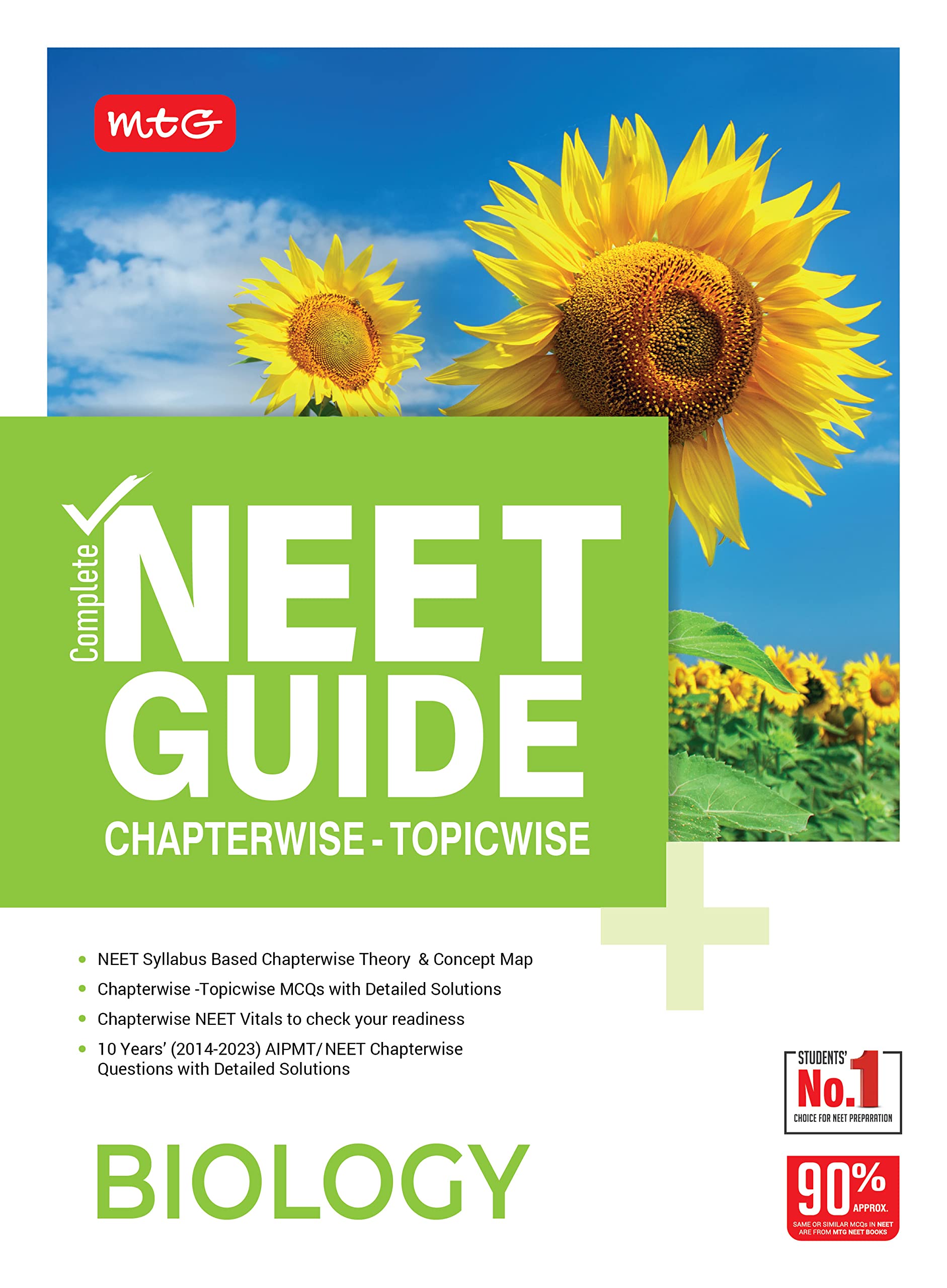 MTG Complete NEET Guide Biology Book For 2024 Exam NCERT Based Chapterwise Theory, Concept Map & 10 Years NEET/AIPMT Chapterwis
