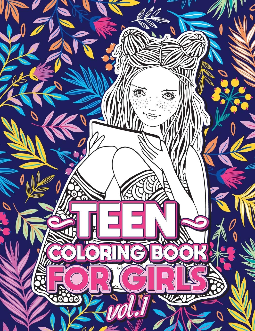 Teen Coloring Books for Girls: Fun activity book for Older Girls ages 1214, Teenagers; Detailed Design, Zendoodle, Creative Art