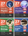 Combo 27 New Syllabus ChapterWise, TopicWise & SkillWise Cbse Class 12 Physics, Chemistry Biology & English Core Previous Yea
