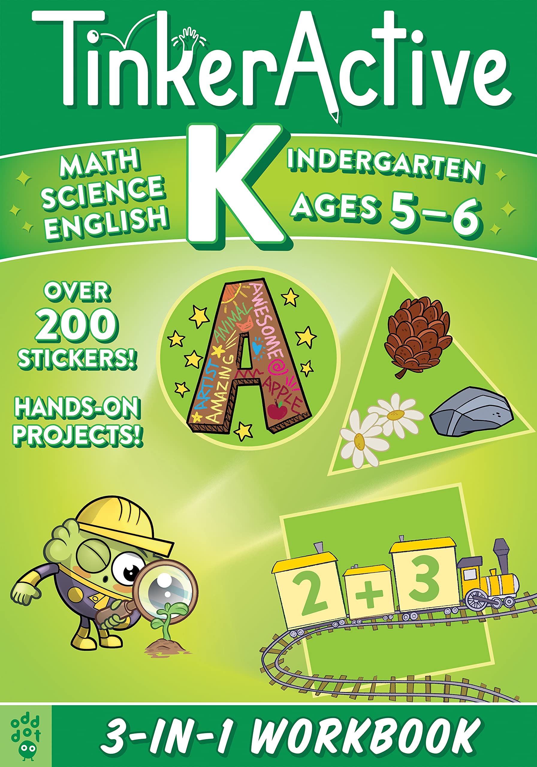 TinkerActive Kindergarten 3in1 Workbook: Math, Science, English Language Arts (TinkerActive Workbooks)