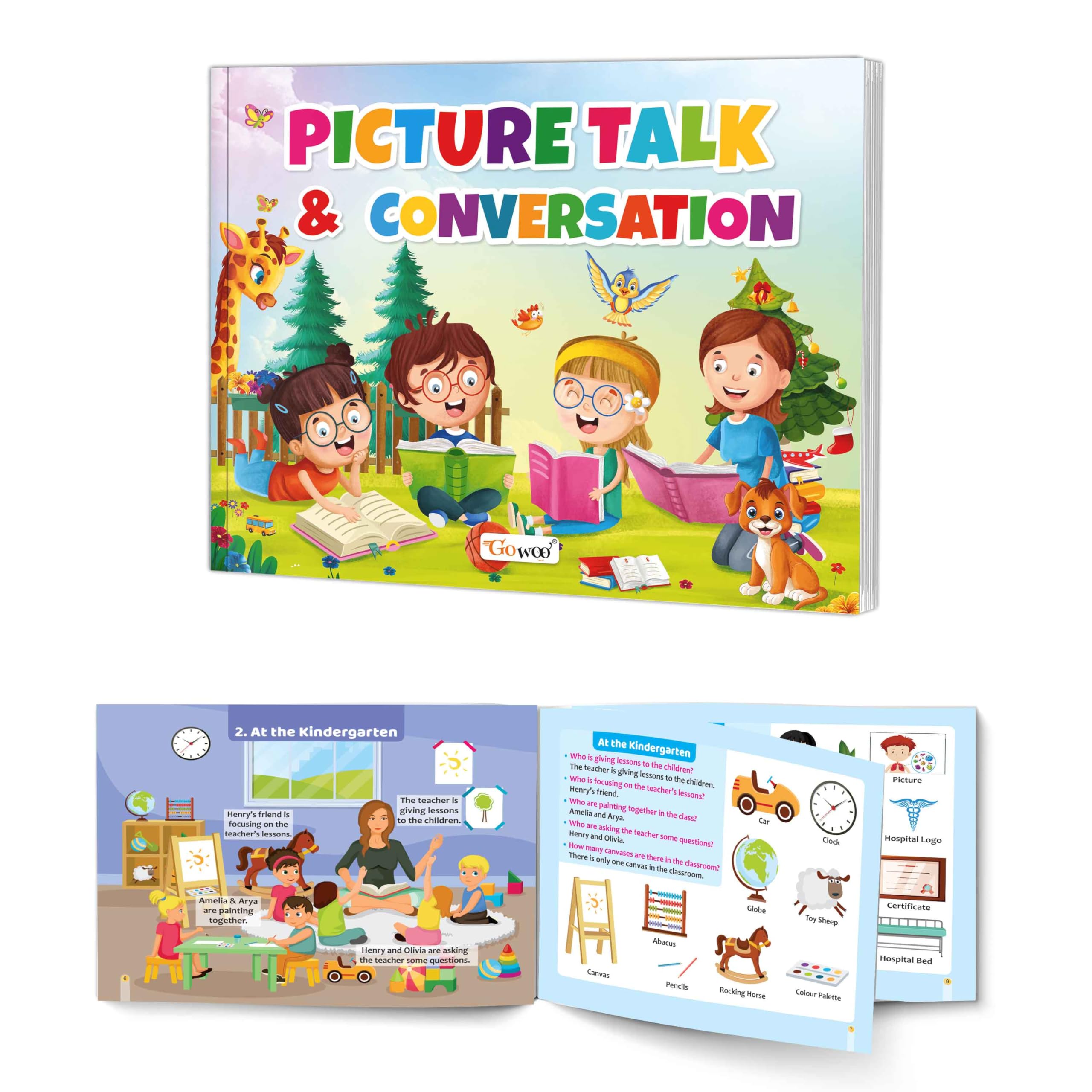 Picture Talk & Conversation: Kids Activity Book  talking and thinking skills book, talking skills workbook for children, child