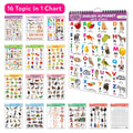 Essential Chart Of All In One : My First ALL IN ONE SPIRAL CHART (ENGLISHHINDI) 7 Educational Chart books for toddlers Collecti