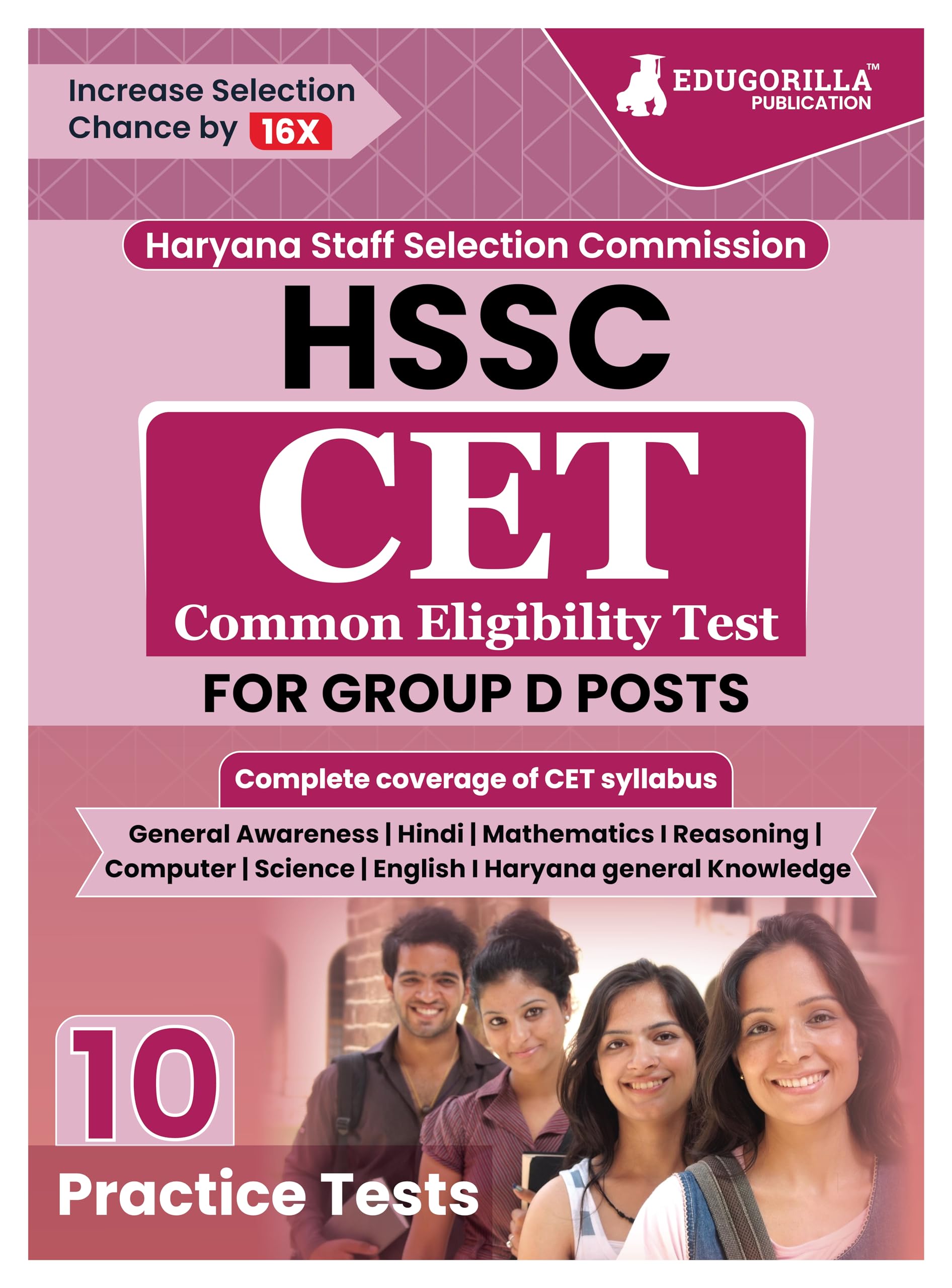 Hssc Cet For Group D Posts Recruitment Exam Book 2024 (English Edition) | Haryana Staff Selection Commission | 10 Practice Tests