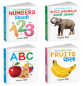 My Cute Board Book ABC, Wild Animals, Fruits and Numbers (ENGHINDI) : Easy learning board book for kids, Picture book for toddl