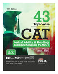 Disha 43 TopicWise Cat Verbal Ability & Reading Comprehension (Varc) Previous Year Solved Papers (2025  1994) 19Th Edition | P