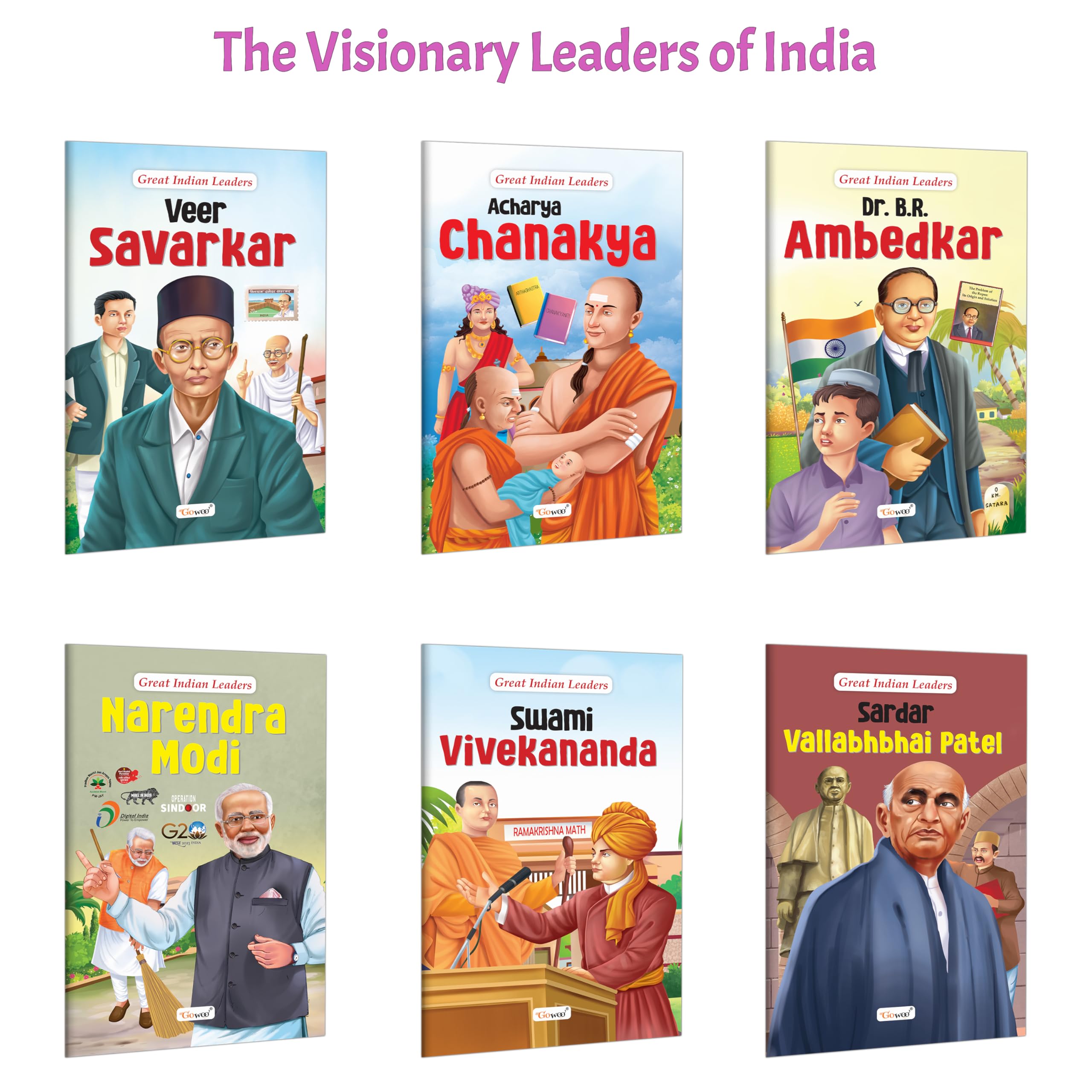 Great Indian Leaders: Acharya Chanakya, Dr. B.R. Ambedkar, Narendra Modi and more : Great leaders of India, Motivational biogra