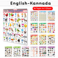 My First ALL IN ONE SPIRAL CHART ENGLISHKANNADA : Chart Book Of All In One, Early childhood learning Chart With 16 Topics, birt