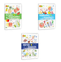 2 in 1 Copy to Colour  Alphabet & Numbers, Birds & Insects and Fruits & Vegetables : Kids creative colouring set, Themebased 