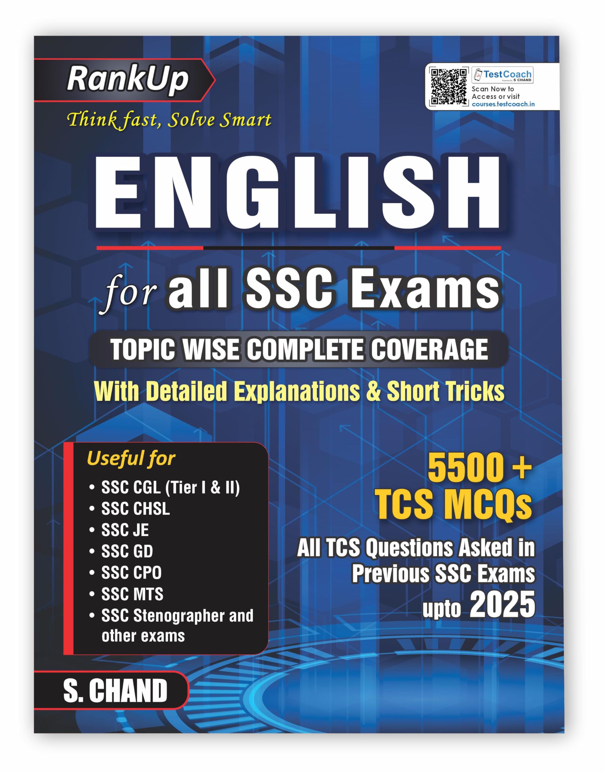 RankUp English for all SSC Examinations Book 2025  2026 | 5500+ TCS MCQ Questions | Grammar  Vocabulary (Vocab), Synonyms, Ant