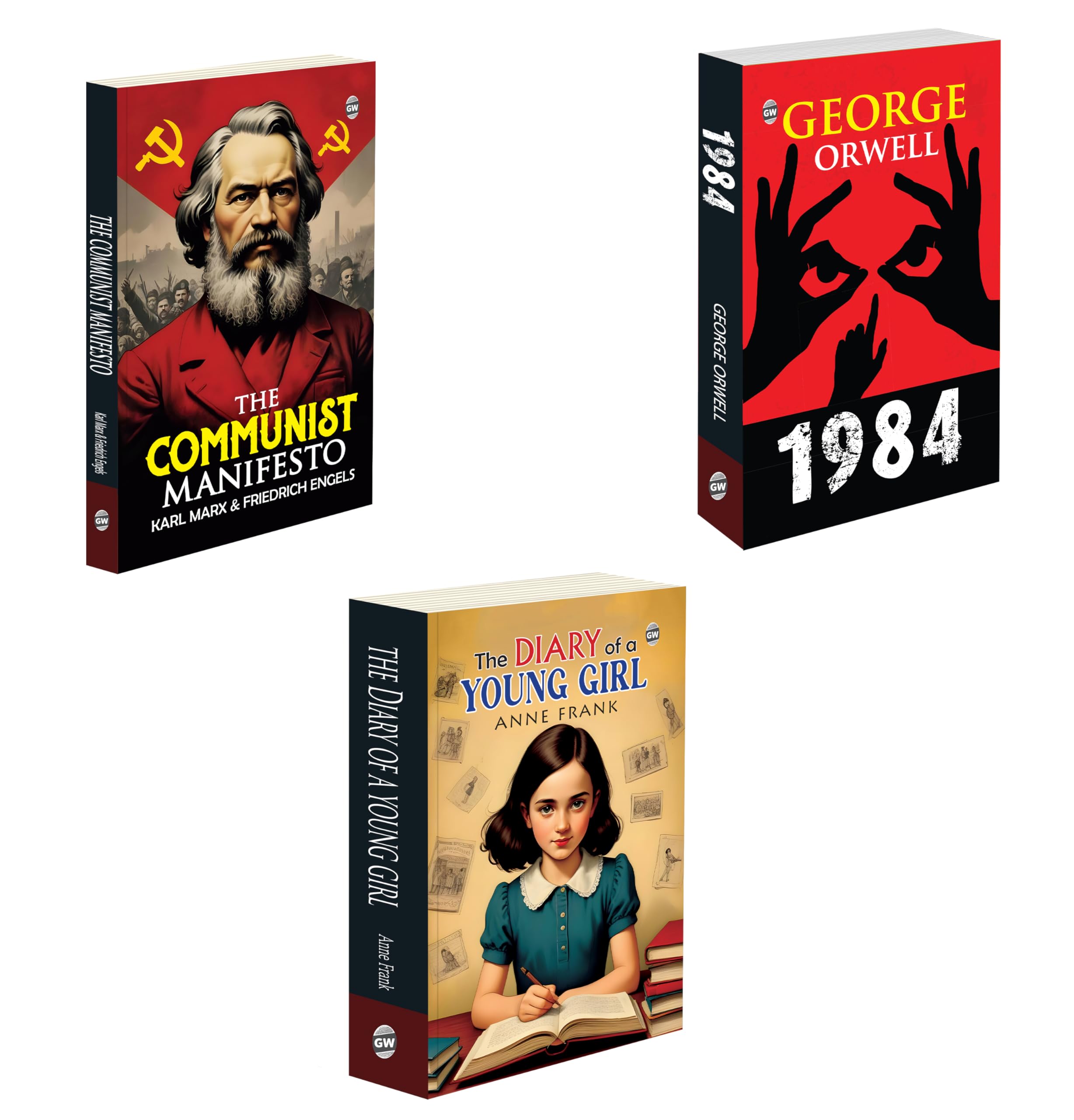 1984, The Communist Manifesto and The Diary of a Young Girl (Paperback) : A Collection of Historic and ThoughtProvoking Classic