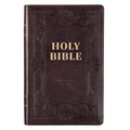 KJV Holy Bible, Standard Size Faux Leather Red Letter Edition Thumb Index & Ribbon Marker, King James Version, Dark Brown (KJV D