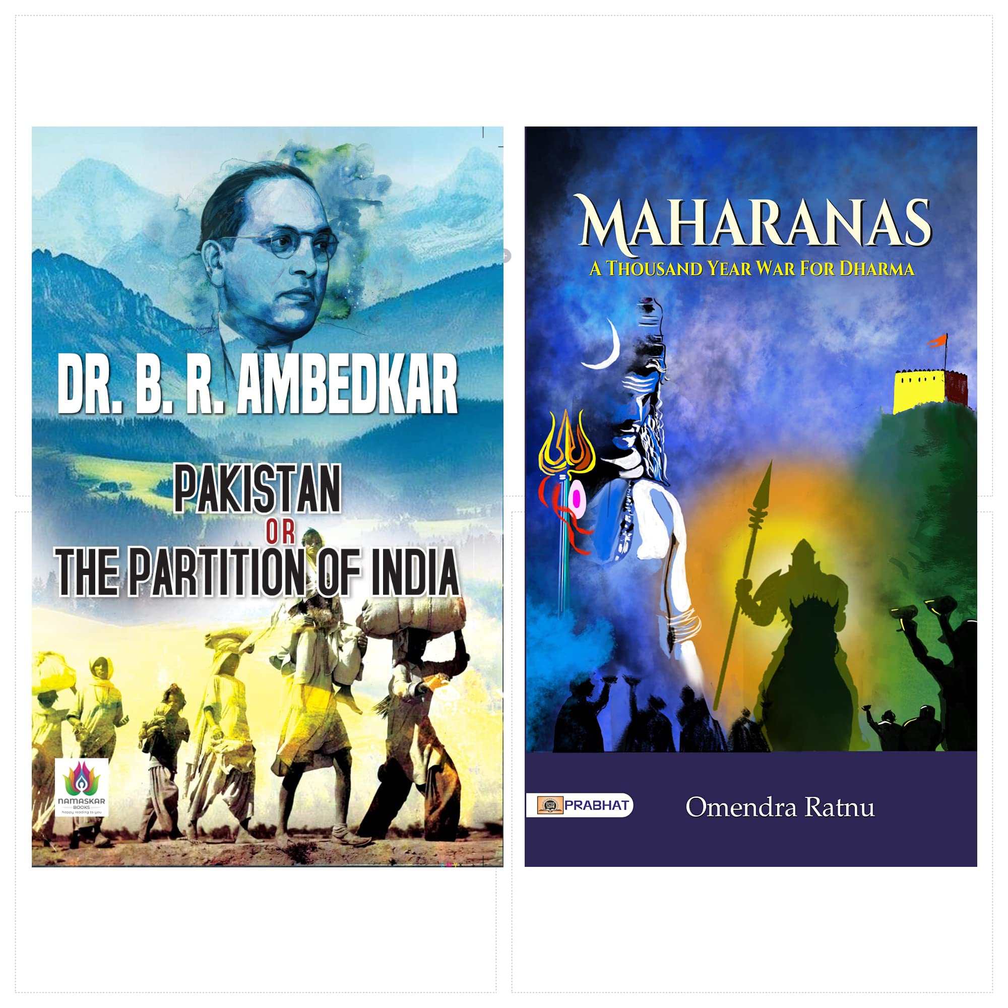 Pakistan Or The Partition Of India + MAHARANAS: A Thousand Year War for Dharma ( Set of 2 English Books )