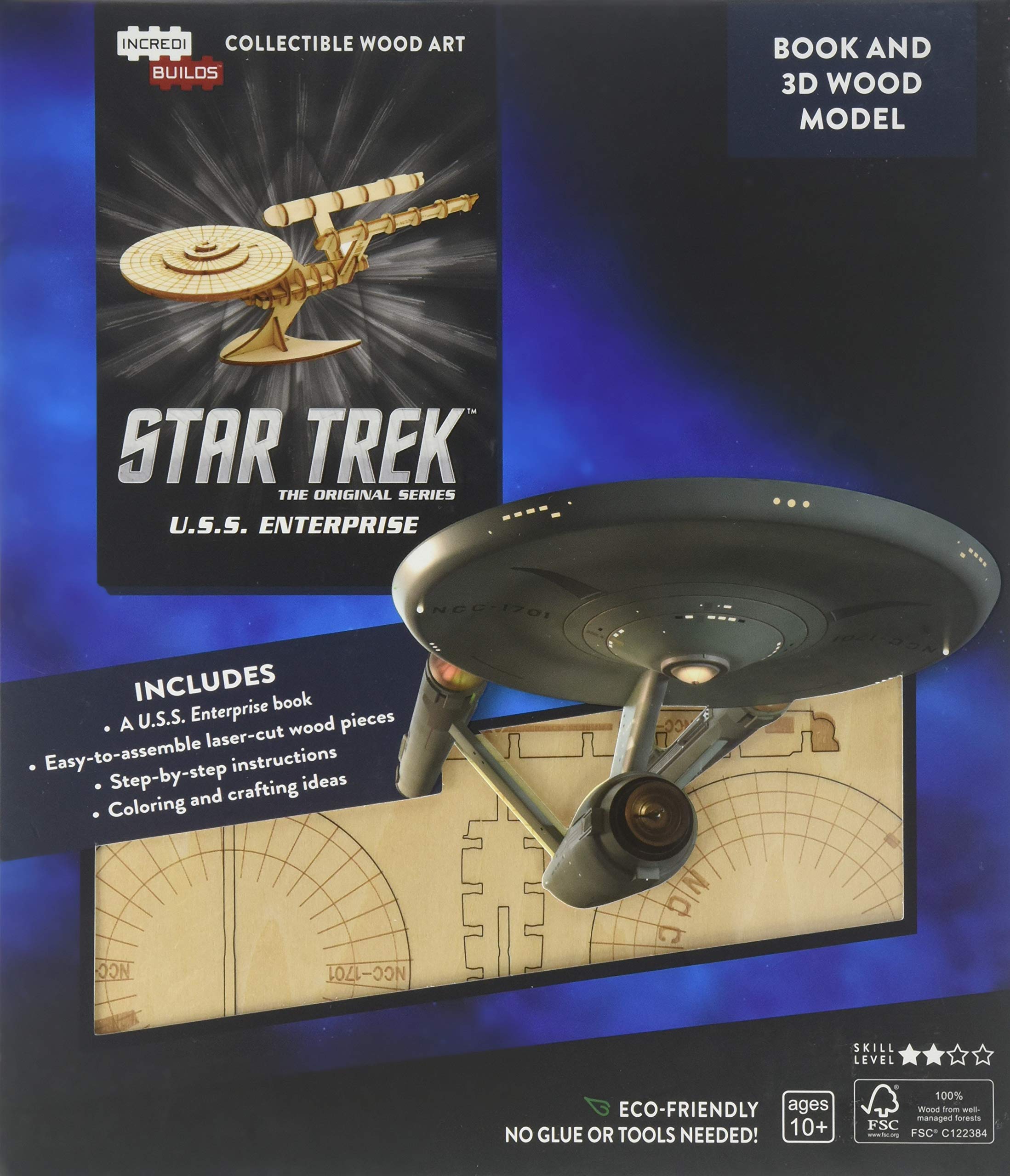 Incredibuilds: Star Trek: U.S.S. Enterprise Book And 3D Wood Model