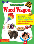 STEP BY STEP SKILLS WORD WAGON LEVEL1 (Tearable Worksheets) | 36 Letter Words & Sight Words Colourful worksheets for Ages 46