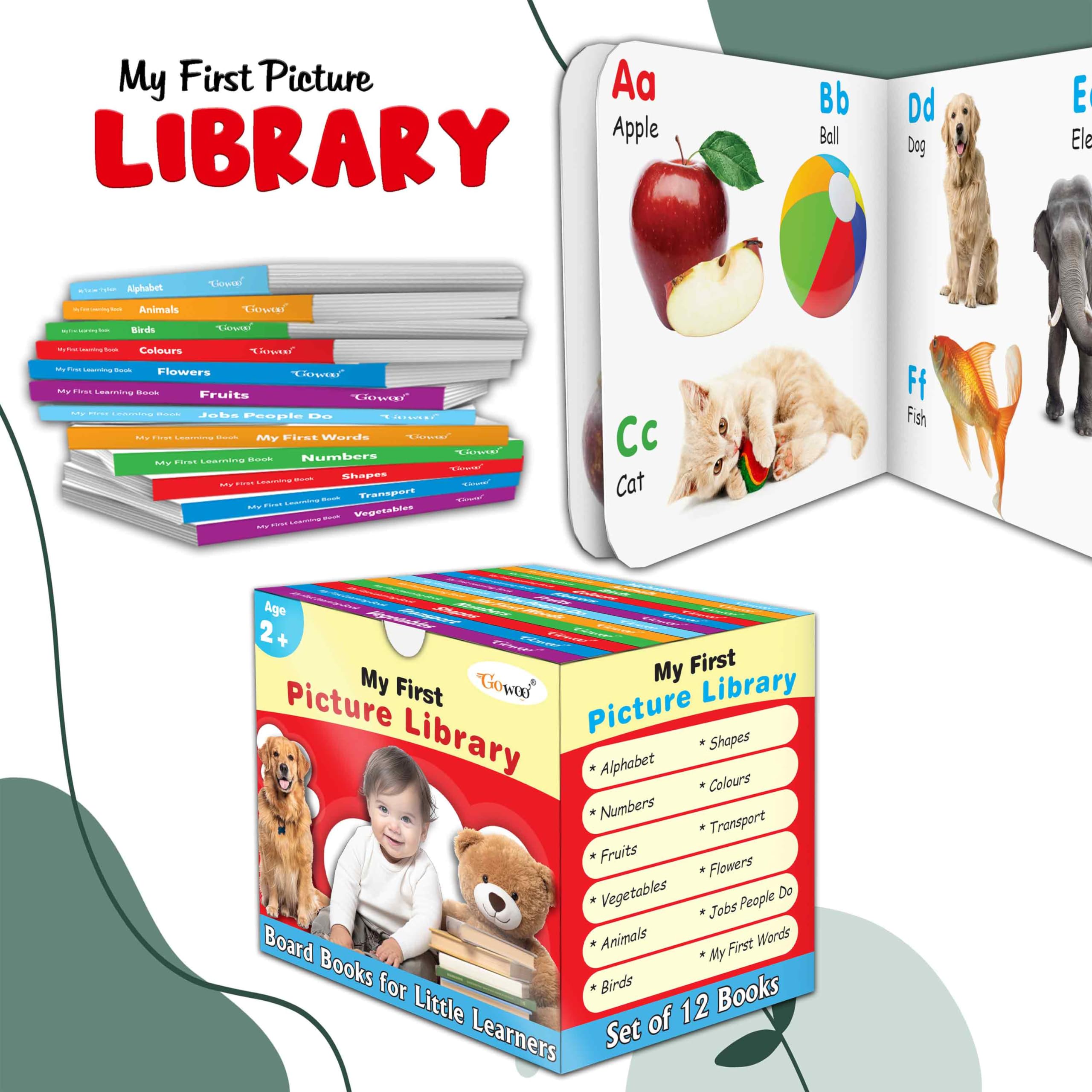 Toddlers learning library box set (Red Edition) : Learning board book for kids, My First Picture Library Box, Library Boxset of 