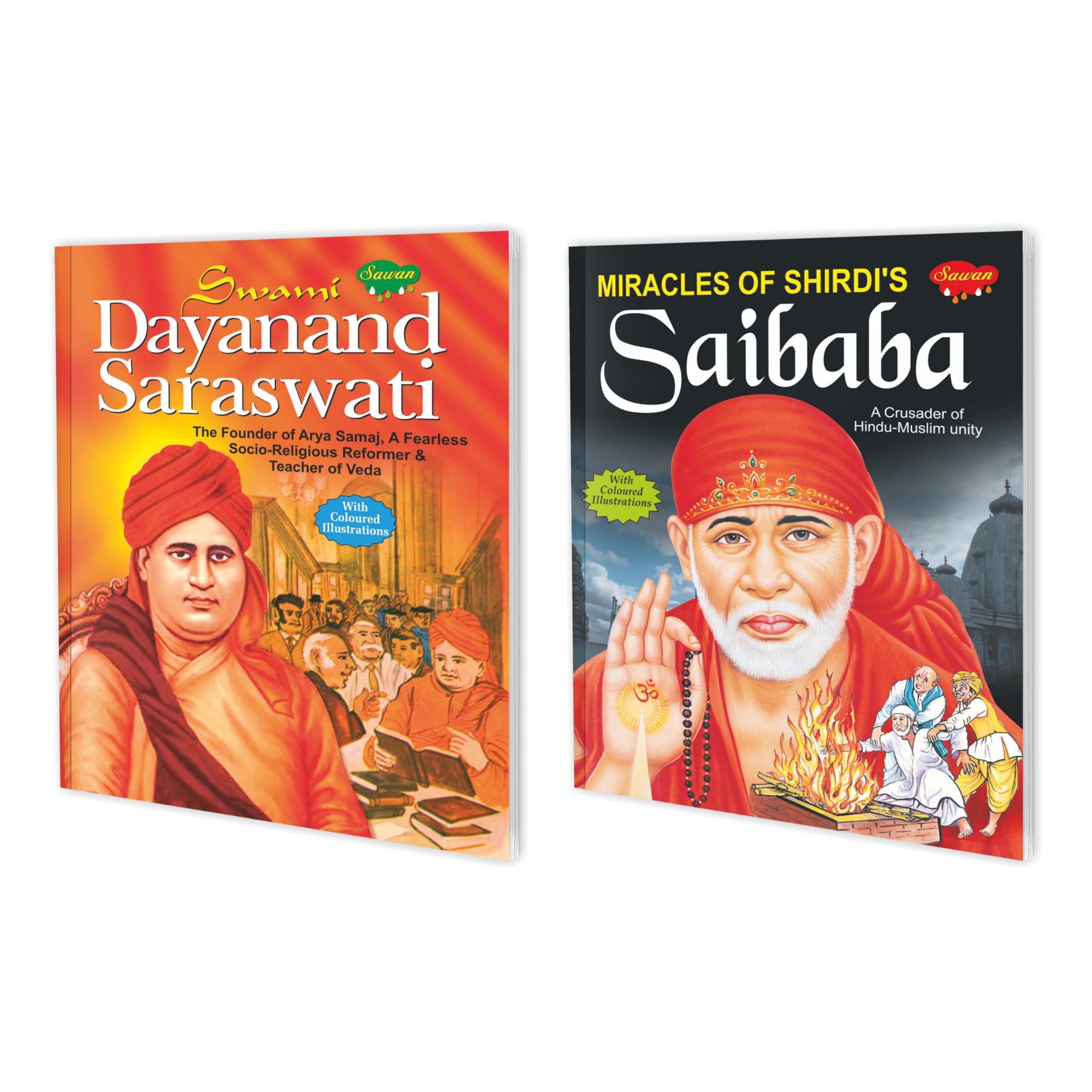 Swami Dayananda Saraswati And Miracles Of Shirdi Sai Baba Set Of 2 Books | Children Story Books