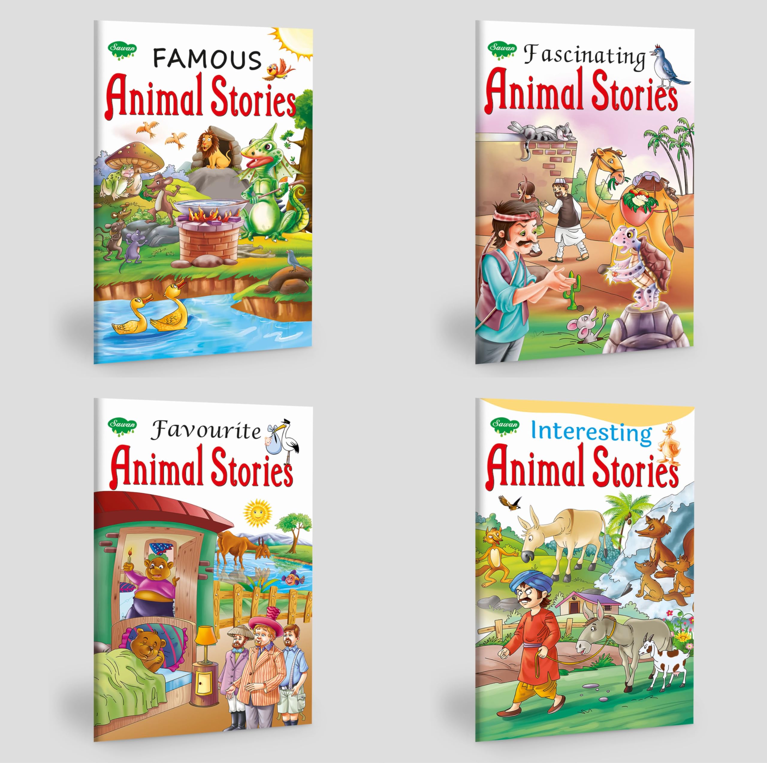 Animal Stories Famous, Fascinating, Favourite, Interesting | Pack Of 4 Books