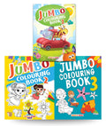 Jumbo Colouring Books (Set of 3 Books)  Gift to Children for Painting, Drawing & Colouring  Shapes, Numbers, Animals, Flags, F
