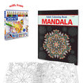 Mandala  Adult Colouring Book with 12 Colour Pencils + 1 Sharpner : calming colouring book for adults, stress relief colouring 