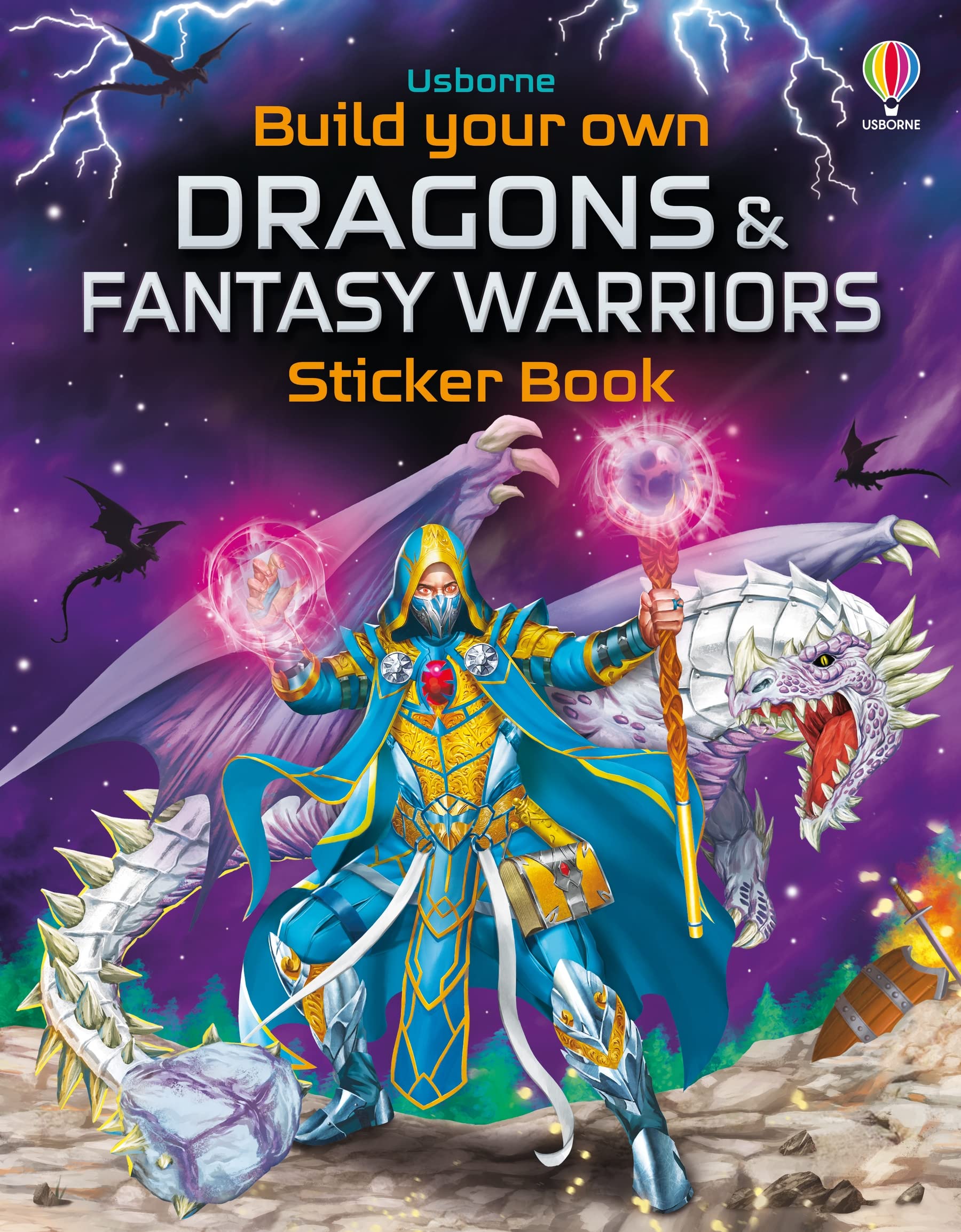 Usborne Build Your Own Dragons and Fantasy Warriors Sticker Book.