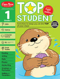 EvanMoor Top Student, Grade 1 Workbook, 352 pages, Stickers, Poster, Handwriting, Reading, Writing, Spelling, Vocabulary, Phoni