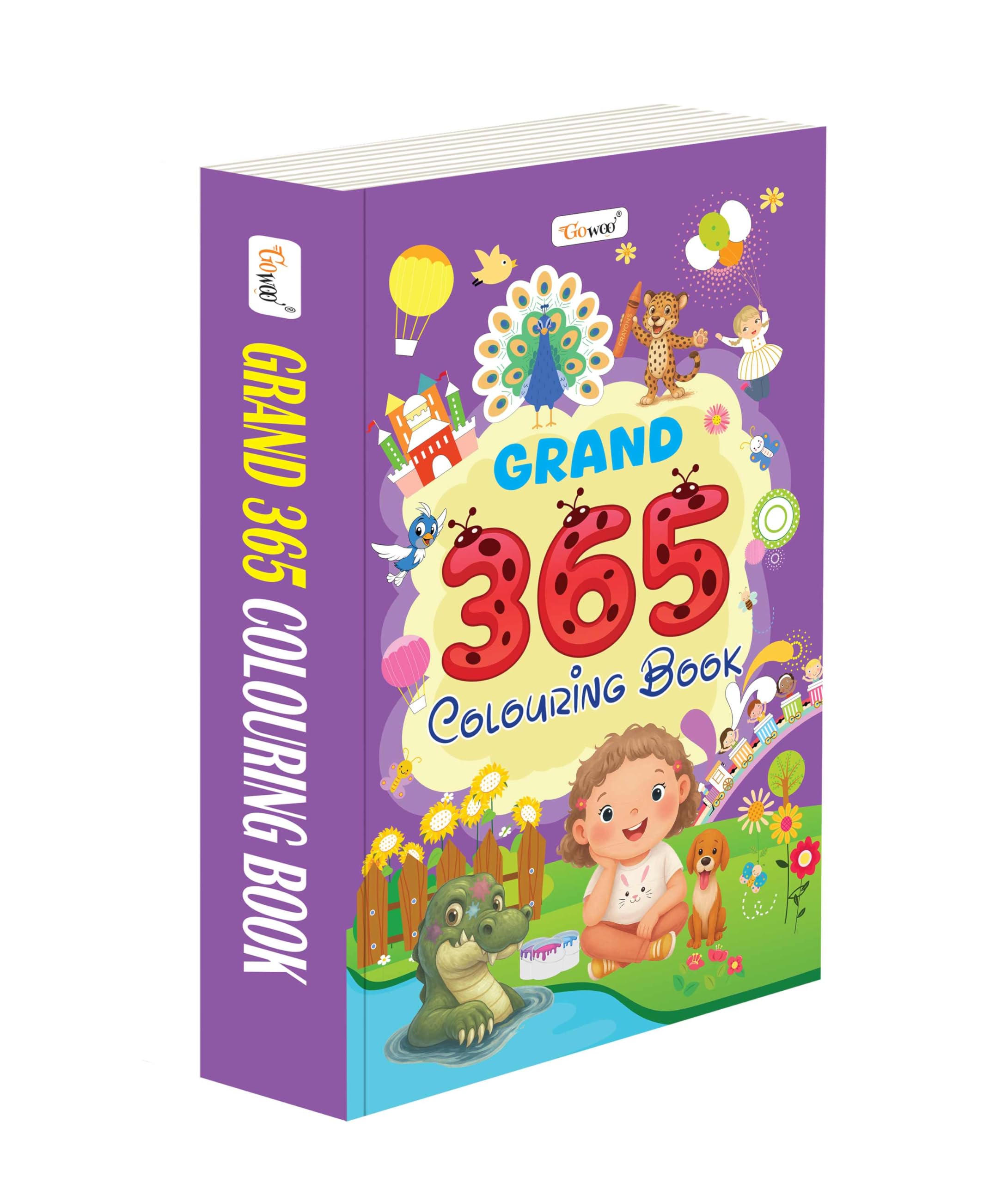 GRAND  365 Colouring Book : toddler colouring book, interactive book for early learners, kids doodle colouring, Educational bo